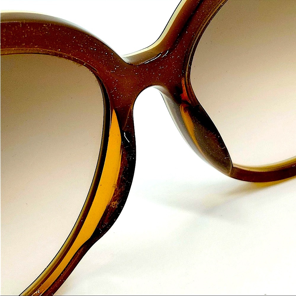 Authentic LV Louis Vuitton Brown Amber Cat Eye Sunglasses - Picture 8 of 9